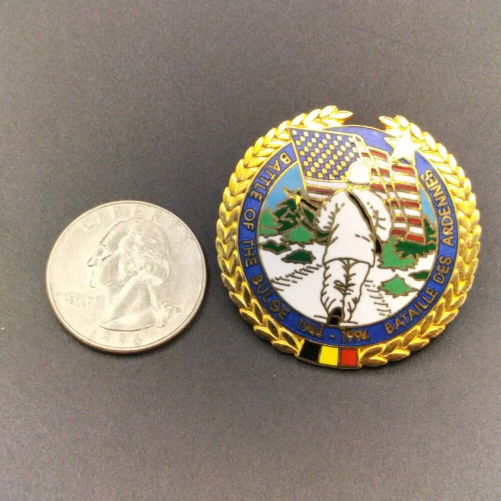 WWII Battle of the Bulge 50th Anniversary Commemorative Pin Badge 1944-1994